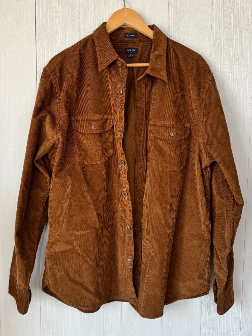 J.Crew Men's XL Brown Classic Corduroy Workshirt Button Down